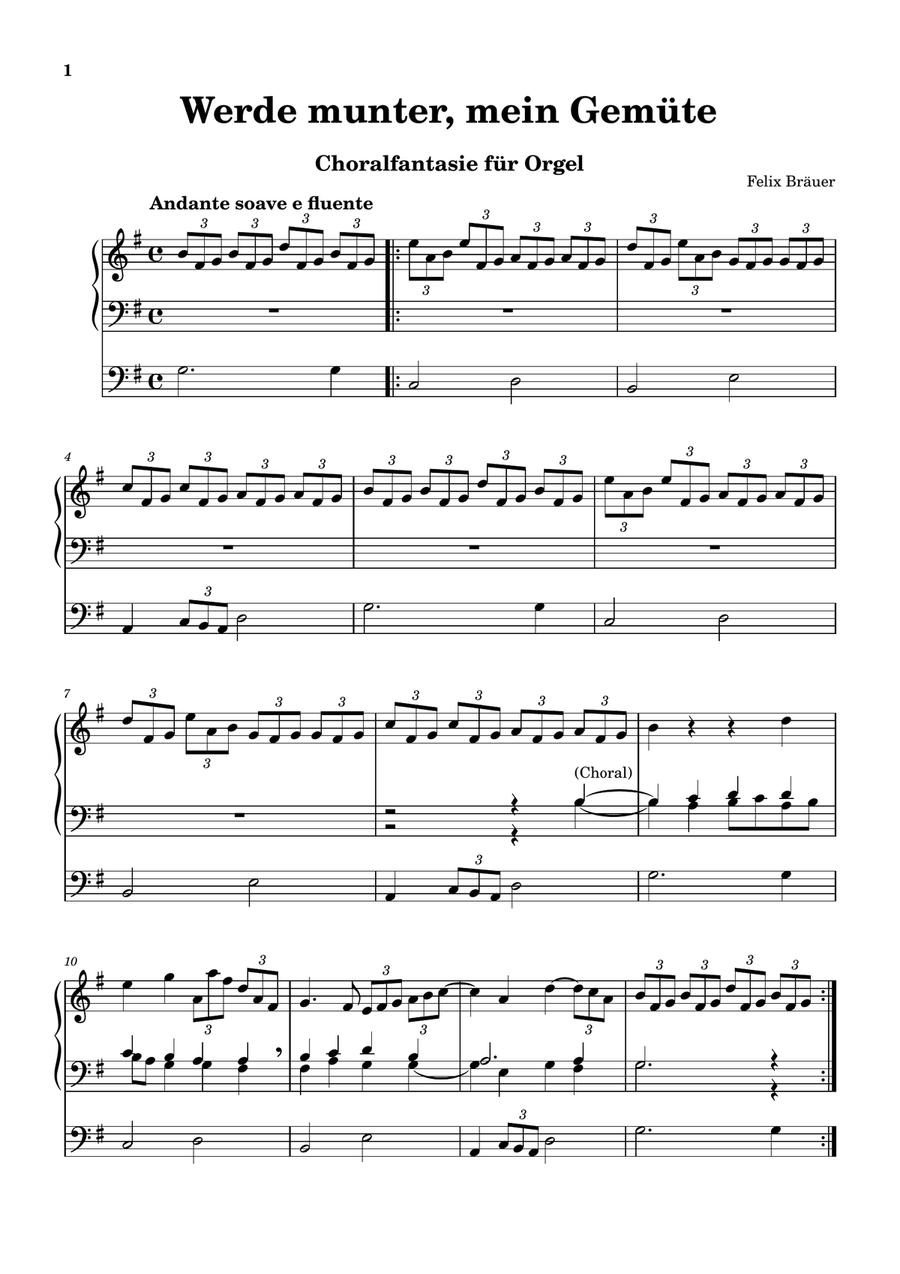 Werde munter, mein Gemüte - Choralfantasie für Orgel Organ Solo scores gallery preview page 1
