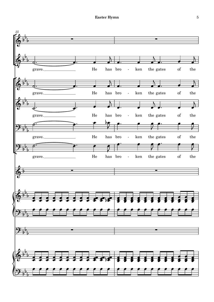 Easter Hymn from 'Cavalleria Rusticana' Piano, Vocal scores gallery preview page 5