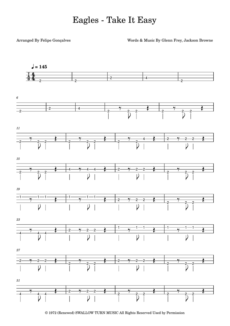 Take It Easy Take It Easy Acoustic Guitar scores gallery preview page 1