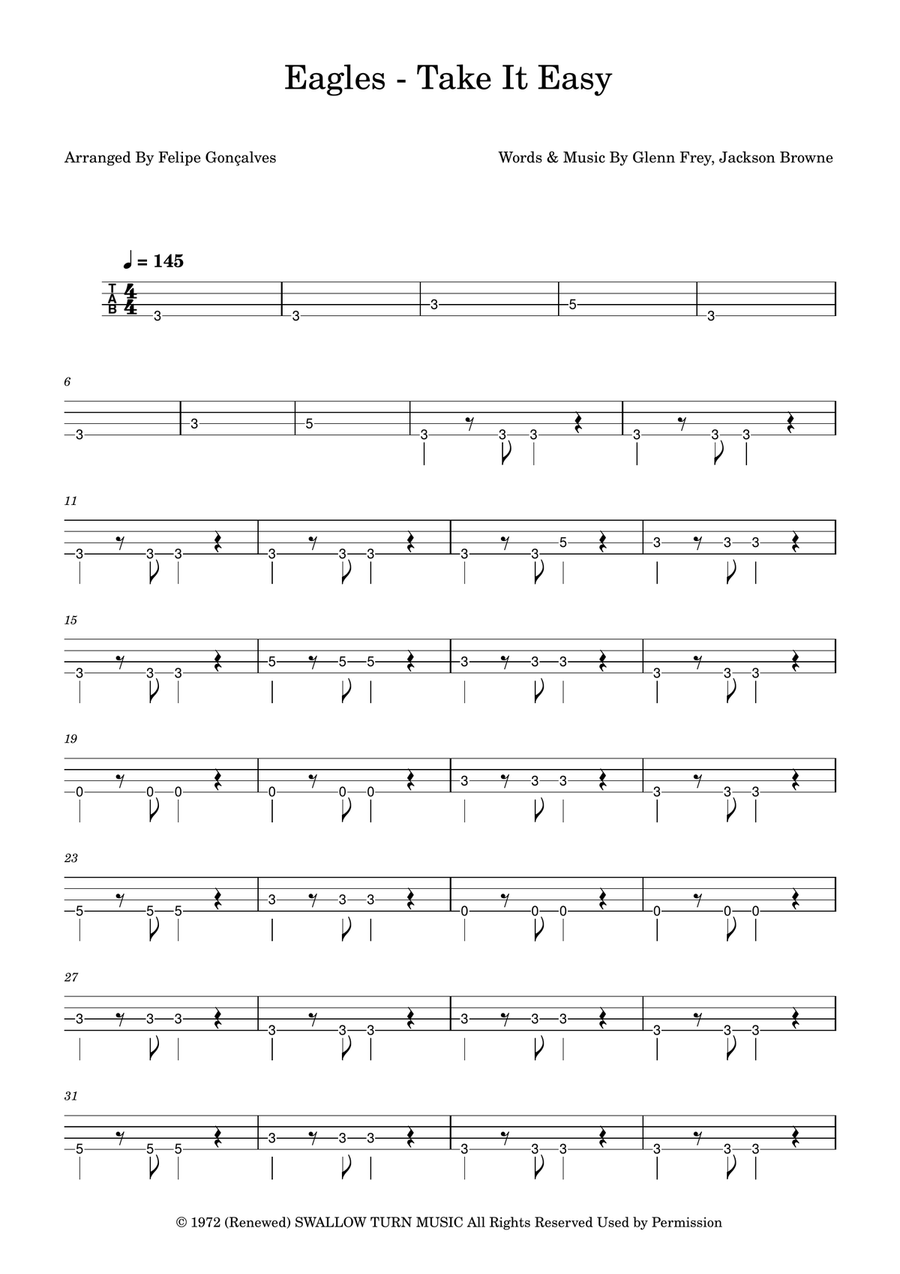 Take It Easy Take It Easy Acoustic Guitar scores gallery preview page 1