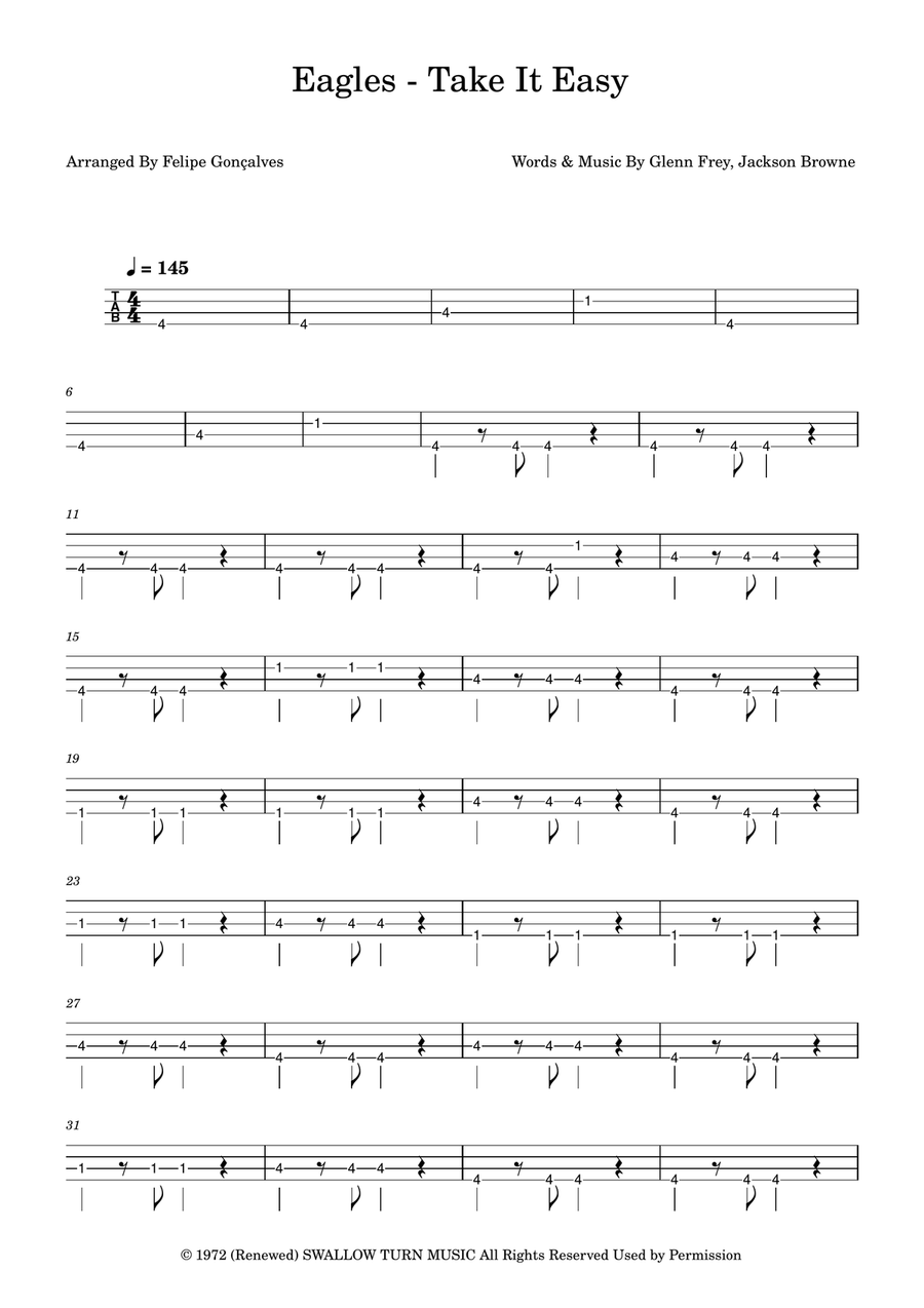 Take It Easy Take It Easy Acoustic Guitar scores gallery preview page 1