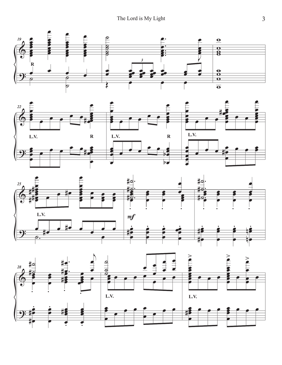 The Lord is my Light and my Salvation - Score Only Handbell Choir scores gallery preview page 3