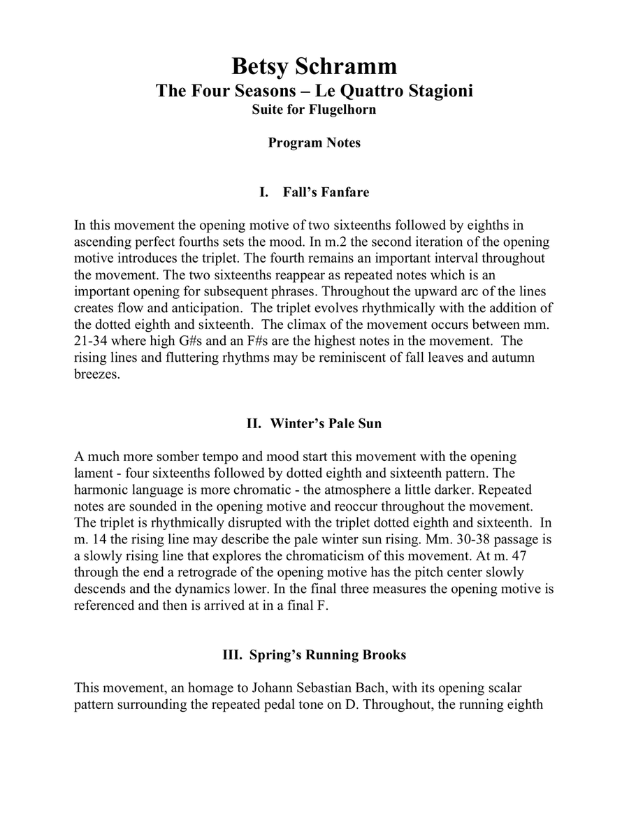 The Four Seasons Suite for Flugelhorn Cornet scores gallery preview page 2
