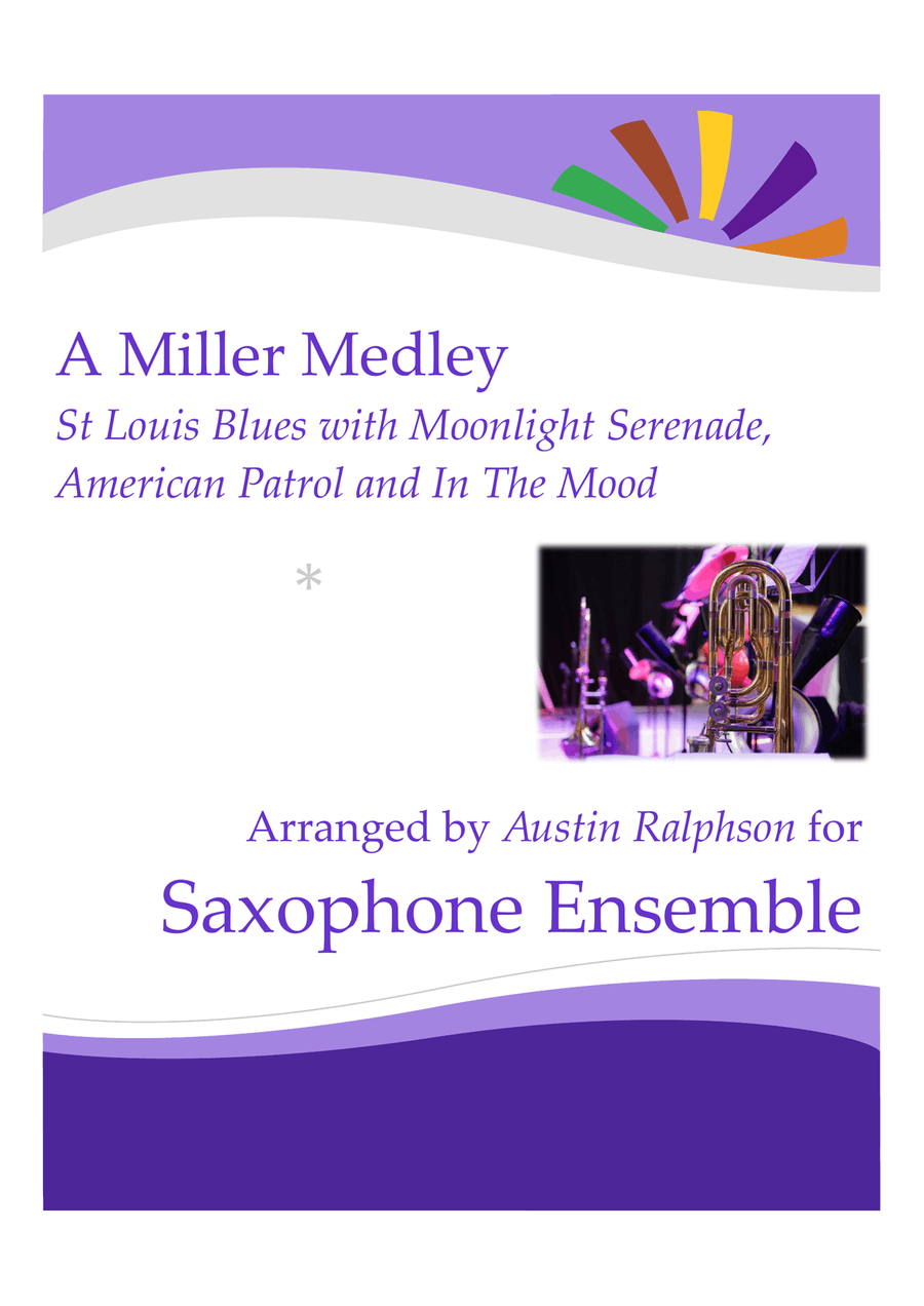 Medley: St. Louis Blues with Moonlight Serenade and In The Mood Woodwind Ensemble scores gallery preview page 1