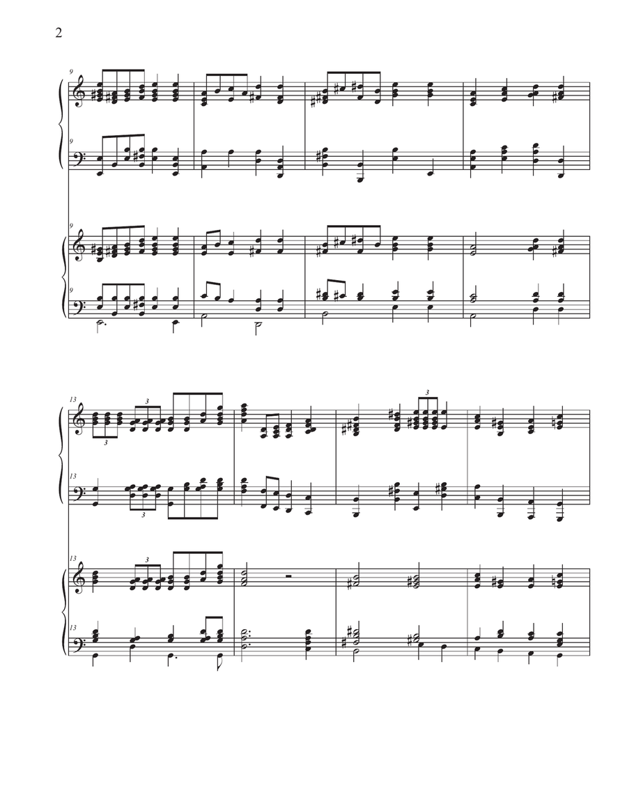 The Lord is My Light and My Salvation- piano/ organ accompaniment for handbells, SATB choir , solos 4-Part scores gallery preview page 2