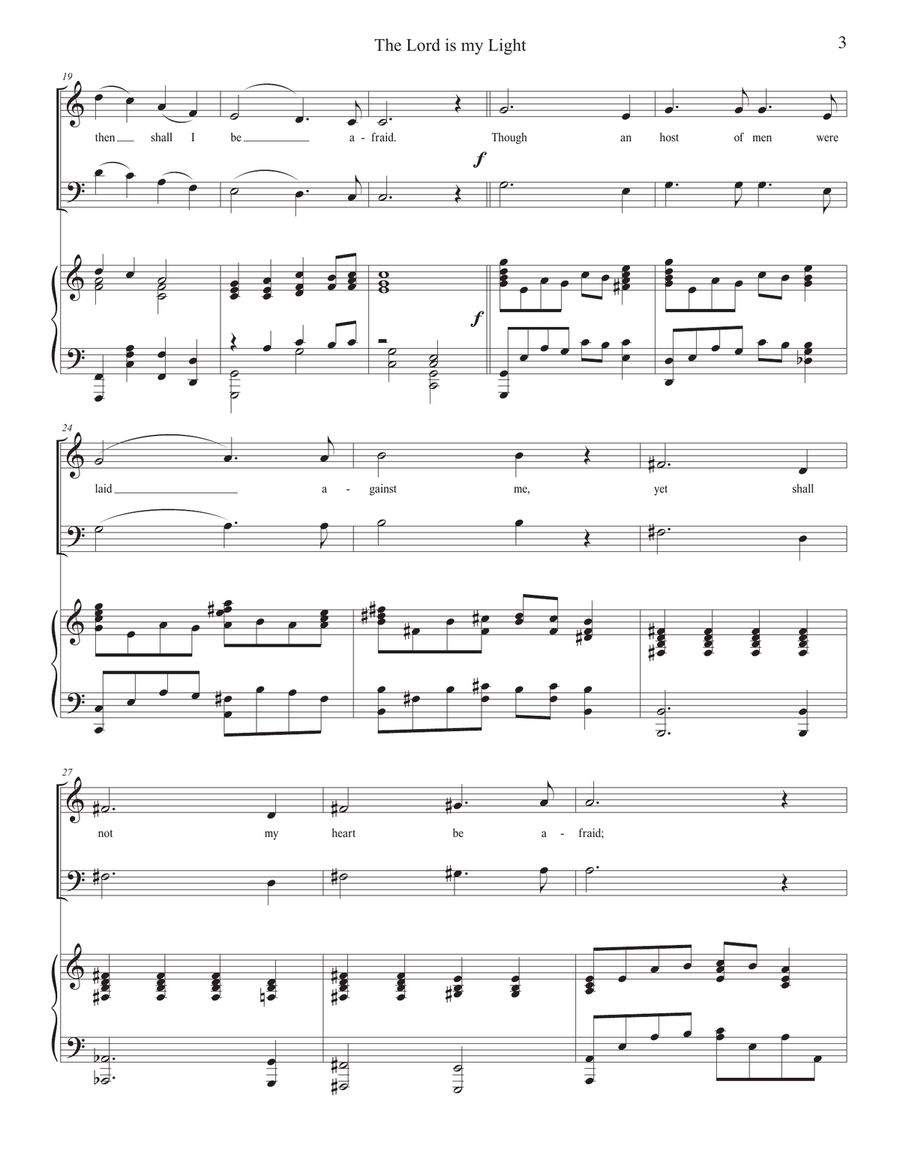 The Lord is My Light and My Salvation-Soprano and/or Tenor solo with piano accompaniment Tenor Voice scores gallery preview page 3