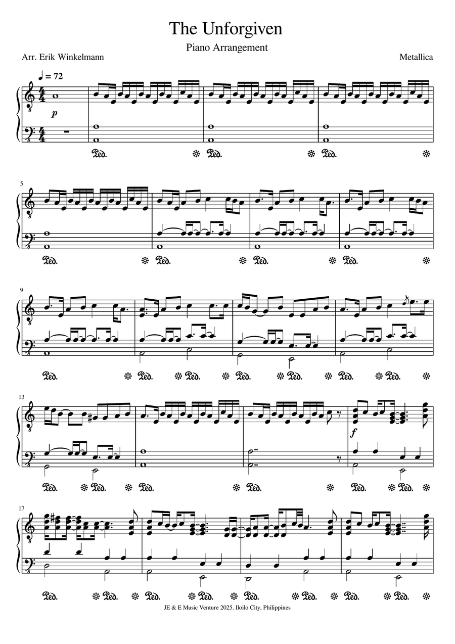 The Unforgiven The Unforgiven A Cappella scores gallery preview page 1