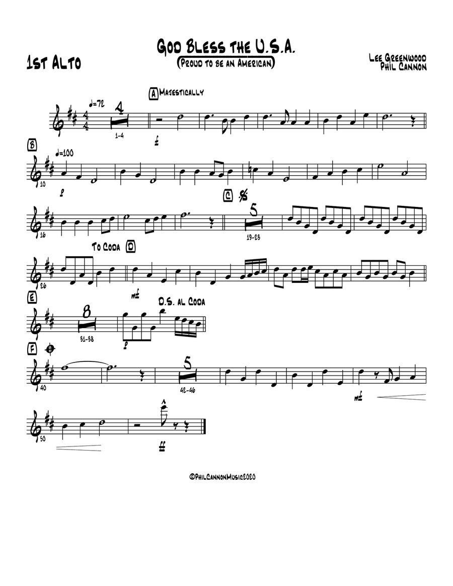 God Bless The U.s.a. God Bless The U.s.a. Jazz Ensemble scores gallery preview page 1