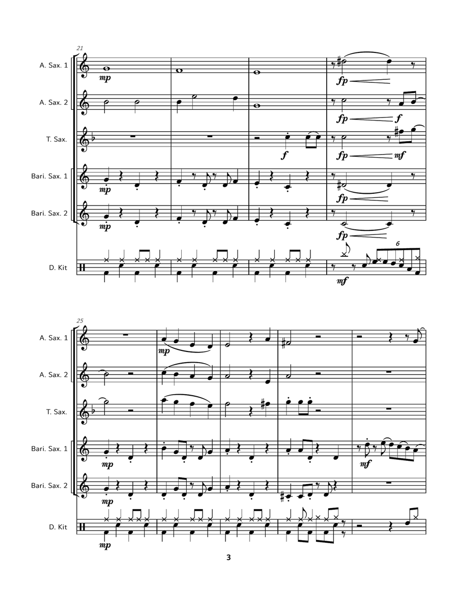 White Christmas Saxophone Quintet scores gallery preview page 3