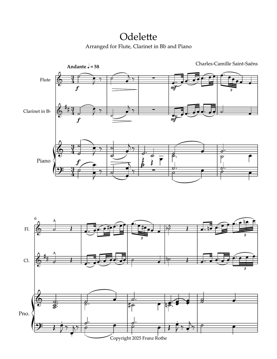 Odelette Odelette Clarinet Duet scores gallery preview page 1