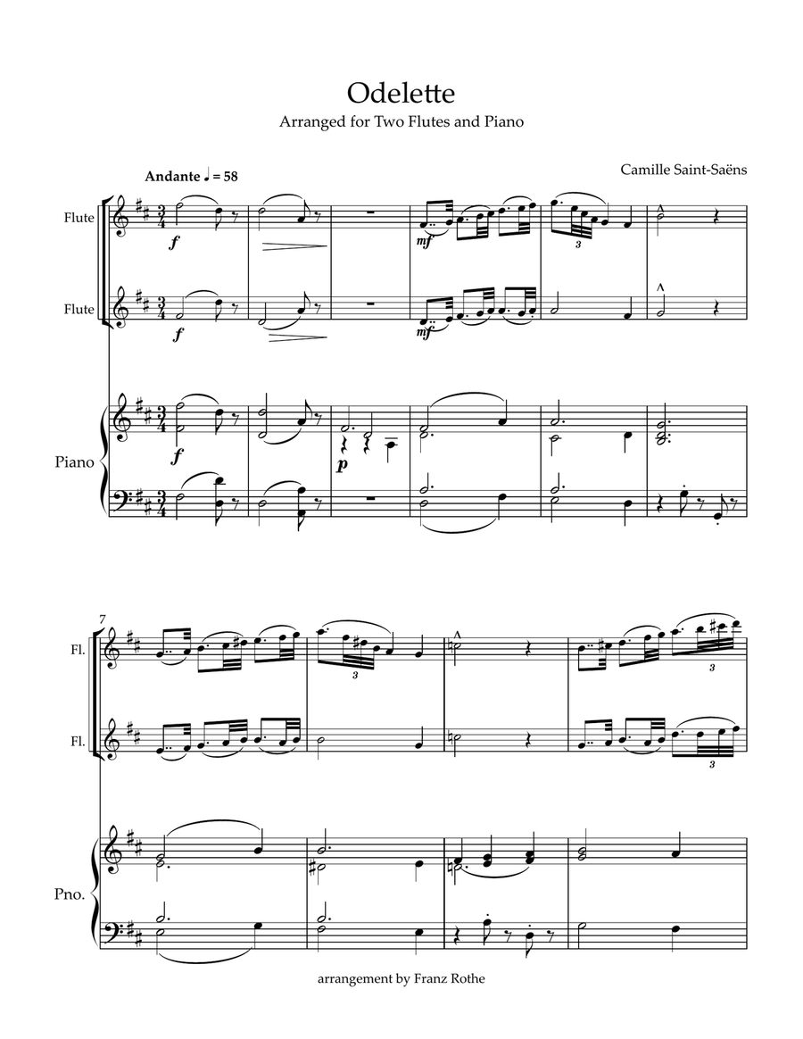 Odelette Odelette Flute Duet scores gallery preview page 1