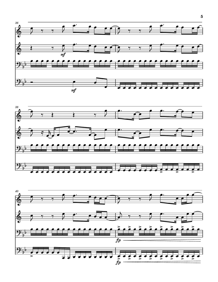 The King Is In The Room Woodwind Quartet scores gallery preview page 6