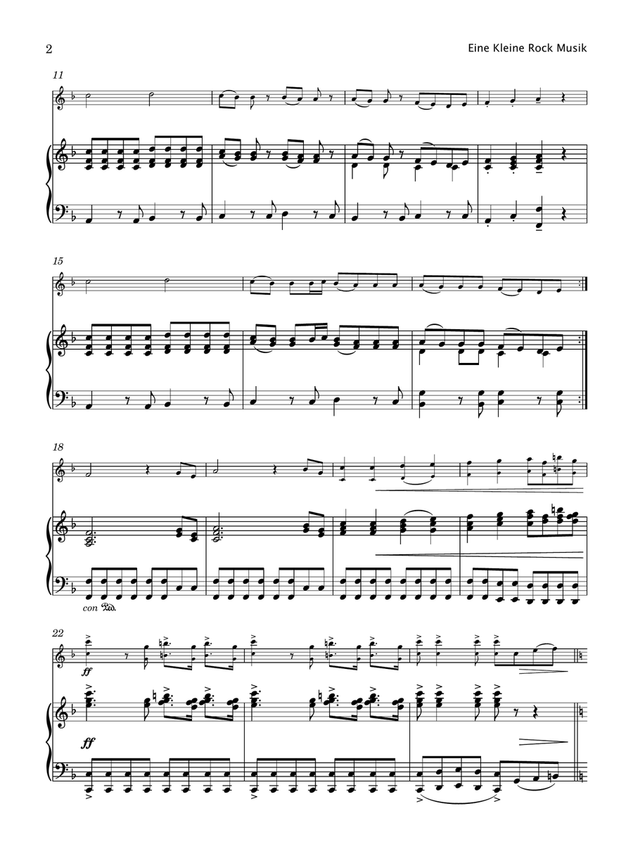 Eine Kleine Rock Music (Violin & Piano) Violin Solo scores gallery preview page 3