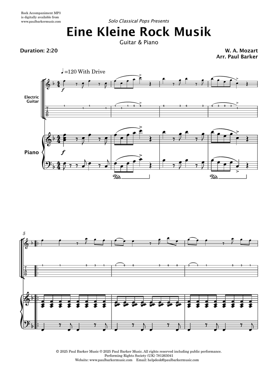Eine Kleine Rock Music (Electric Guitar & Piano) Electric Guitar scores gallery preview page 2