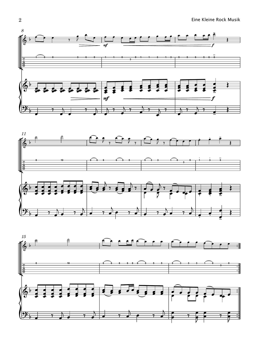 Eine Kleine Rock Music (Electric Guitar & Piano) Electric Guitar scores gallery preview page 3