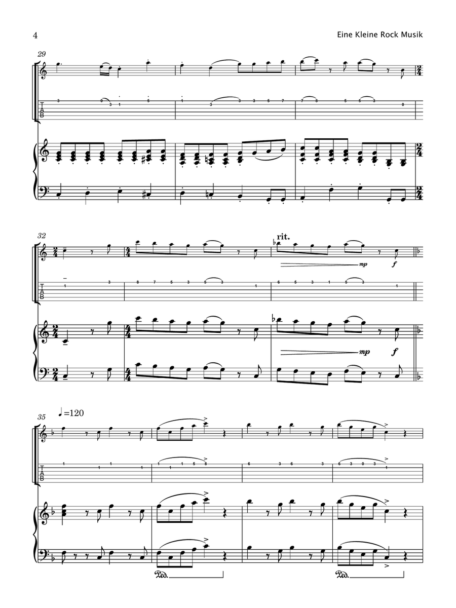 Eine Kleine Rock Music (Electric Guitar & Piano) Electric Guitar scores gallery preview page 5