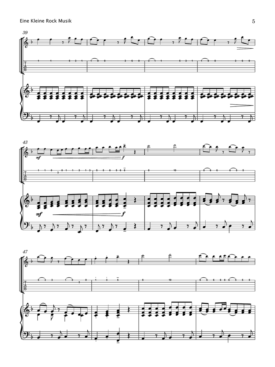Eine Kleine Rock Music (Electric Guitar & Piano) Electric Guitar scores gallery preview page 6