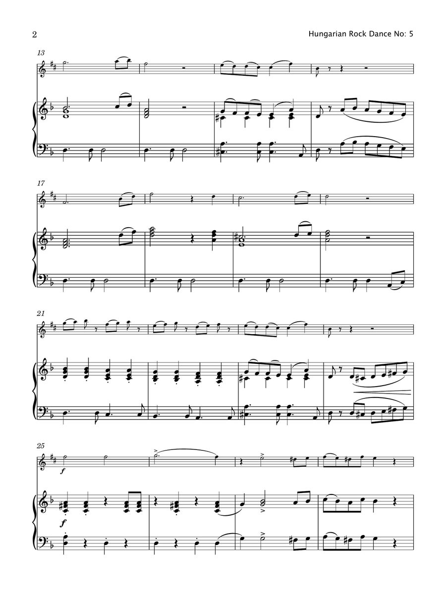Hungarian Rock Dance No. 5 (Alto Saxophone & Piano) Alto Saxophone scores gallery preview page 3