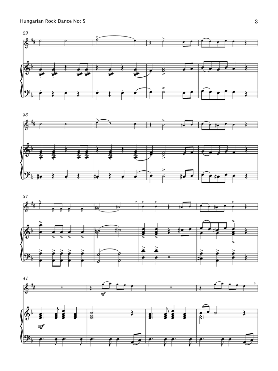 Hungarian Rock Dance No. 5 (Alto Saxophone & Piano) Alto Saxophone scores gallery preview page 4