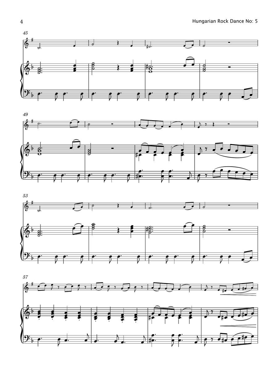 Hungarian Rock Dance No. 5 (Trumpet & Piano) B-Flat Trumpet scores gallery preview page 5