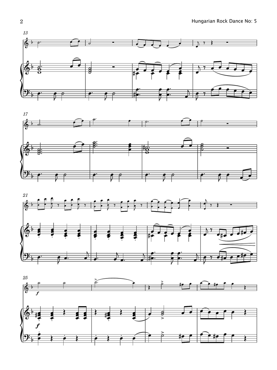 Hungarian Rock Dance No. 5 (Violin & Piano) Violin Solo scores gallery preview page 3