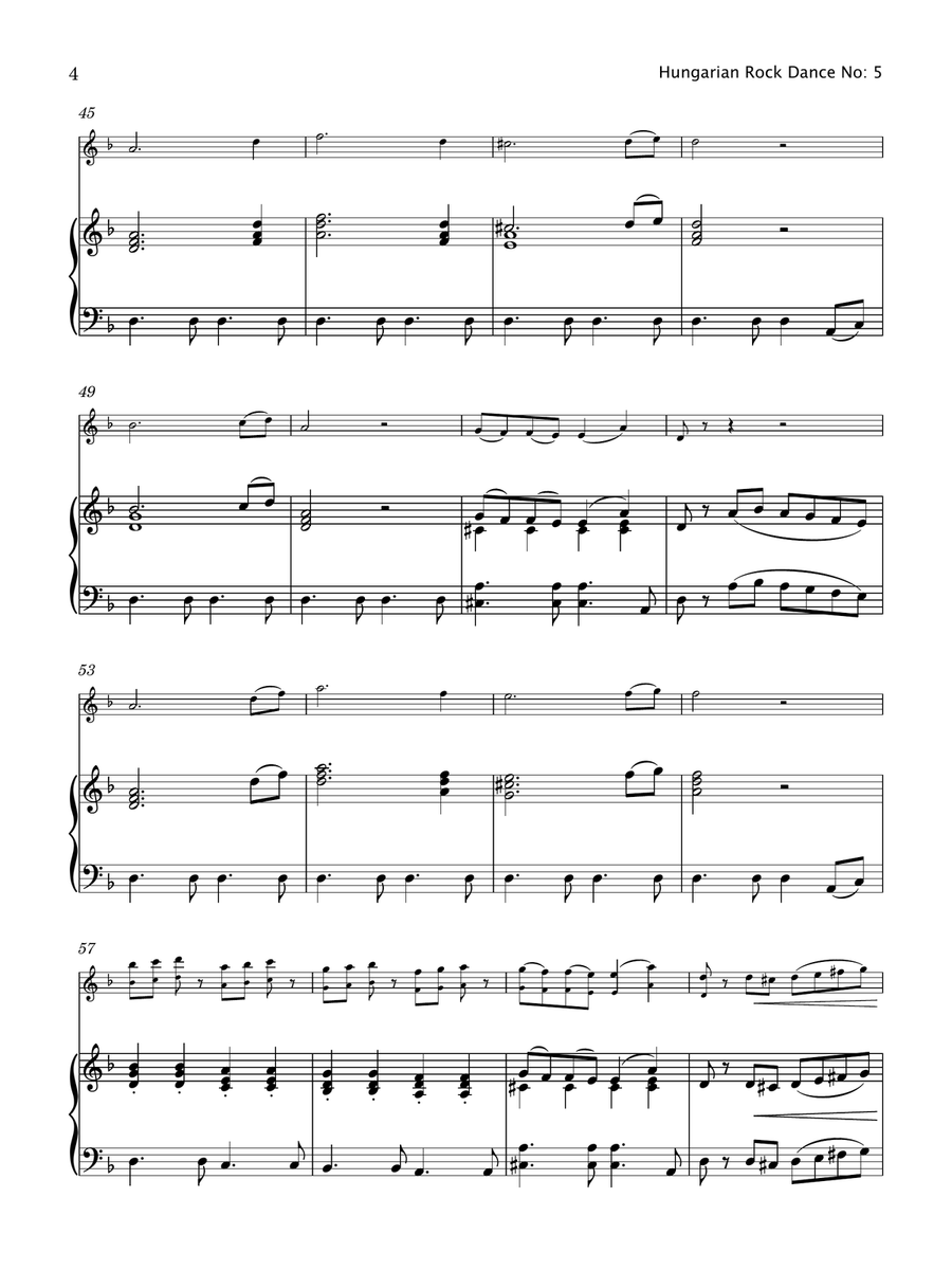 Hungarian Rock Dance No. 5 (Violin & Piano) Violin Solo scores gallery preview page 5