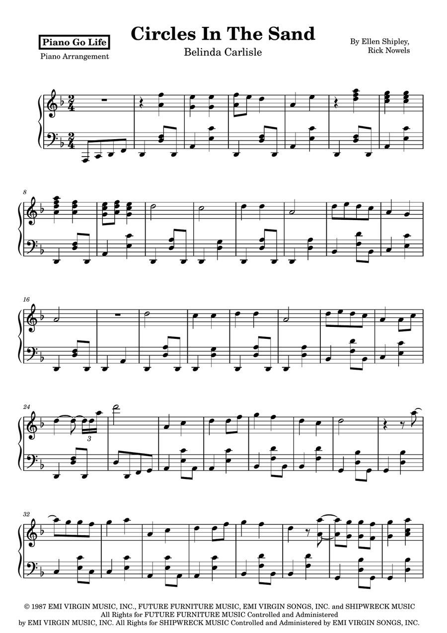Circle In The Sand Circle In The Sand Piano Solo scores gallery preview page 1