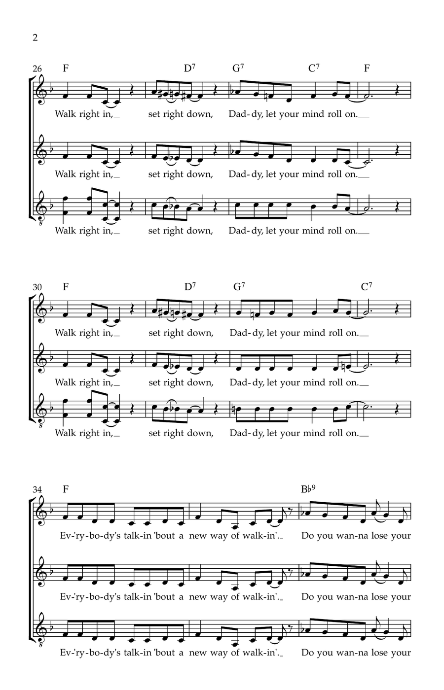 Walk Right In Walk Right In 3-Part scores gallery preview page 2