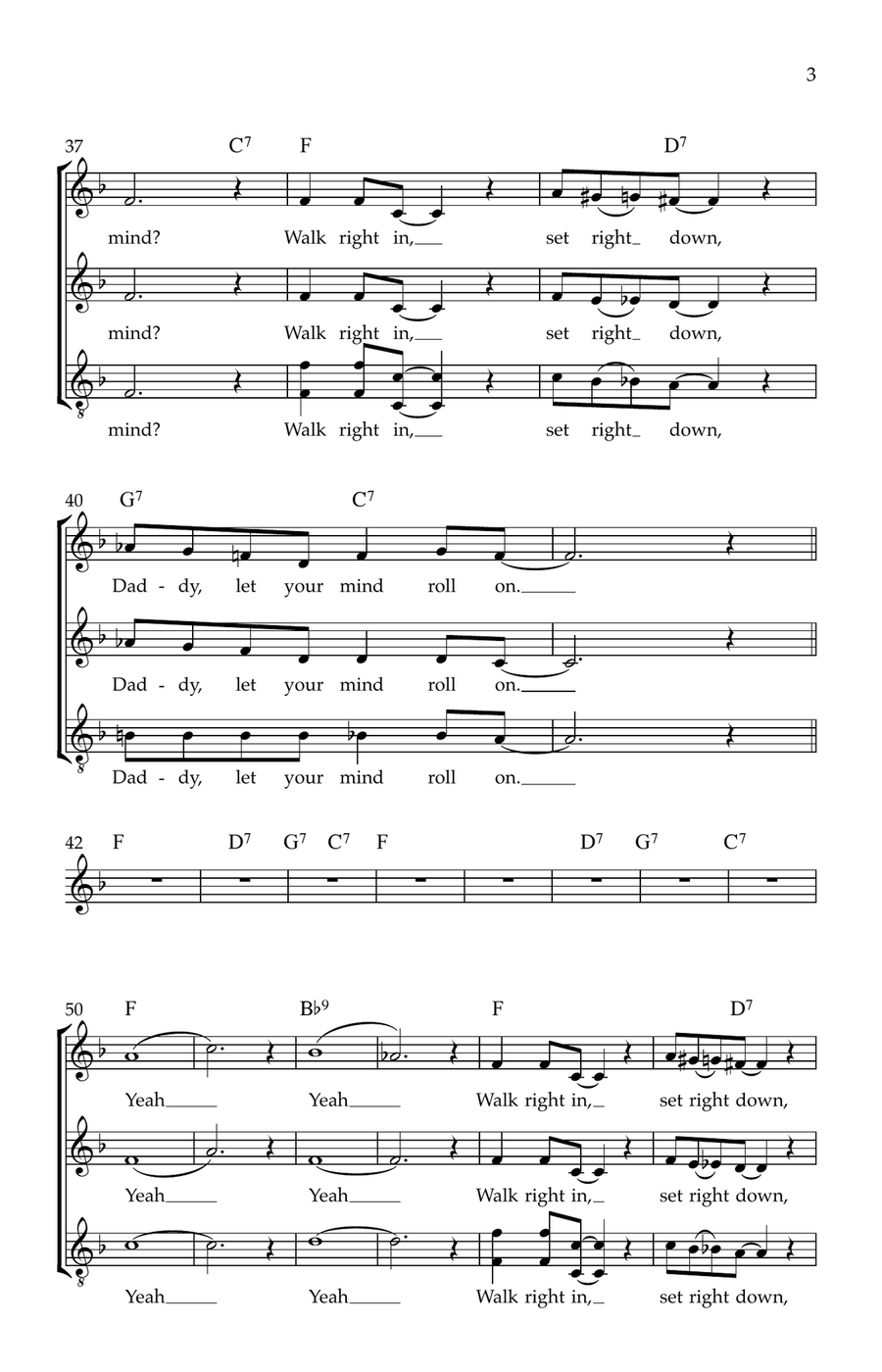 Walk Right In Walk Right In 3-Part scores gallery preview page 3