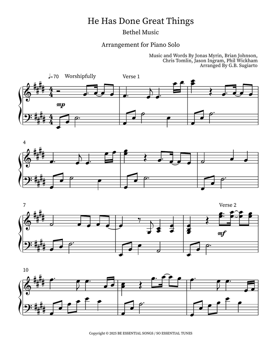 He Has Done Great Things He Has Done Great Things Piano Solo scores gallery preview page 2