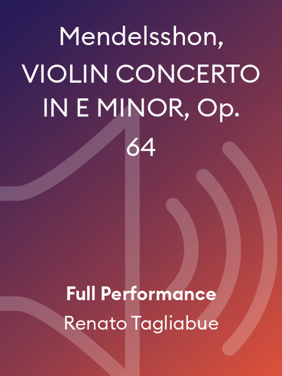 Mendelsshon, VIOLIN CONCERTO IN E MINOR, Op. 64 Violin Solo scores gallery preview page 1