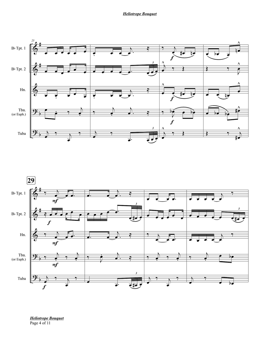 Heliotrope Bouquet (A Slow Drag Two Step) Brass Quintet scores gallery preview page 4