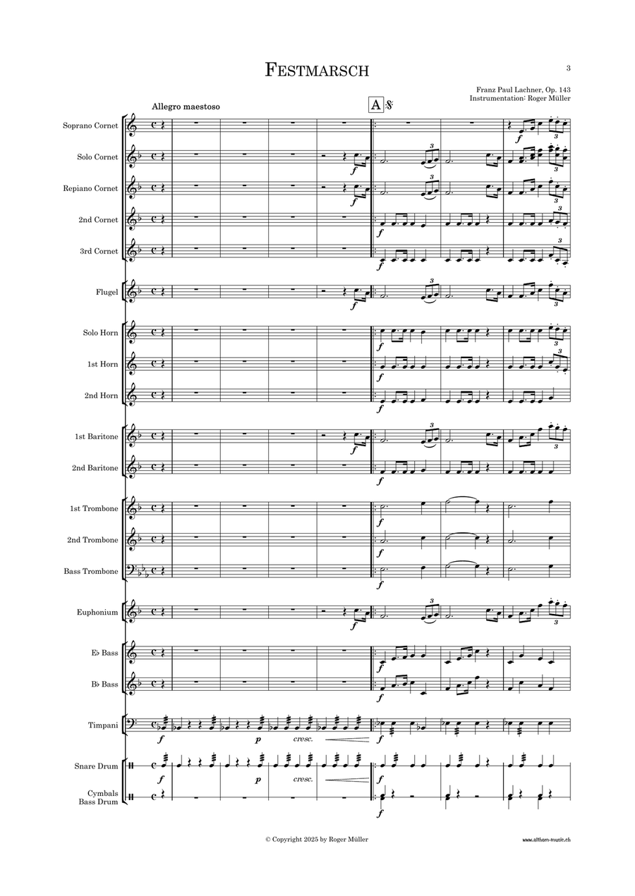 Festmarsch Op. 143 Brass Band scores gallery preview page 4
