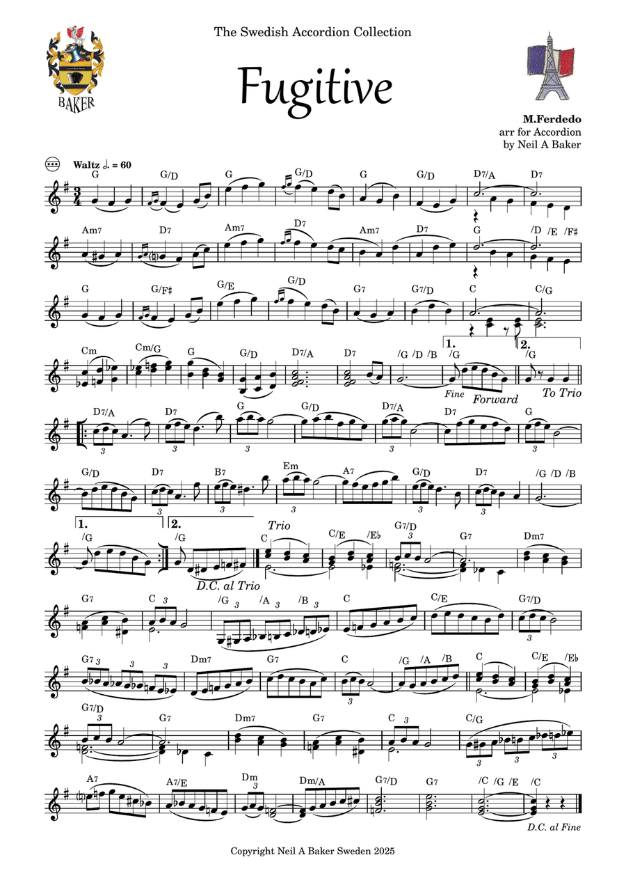 Fugitive Fugitive Accordion scores gallery preview page 1