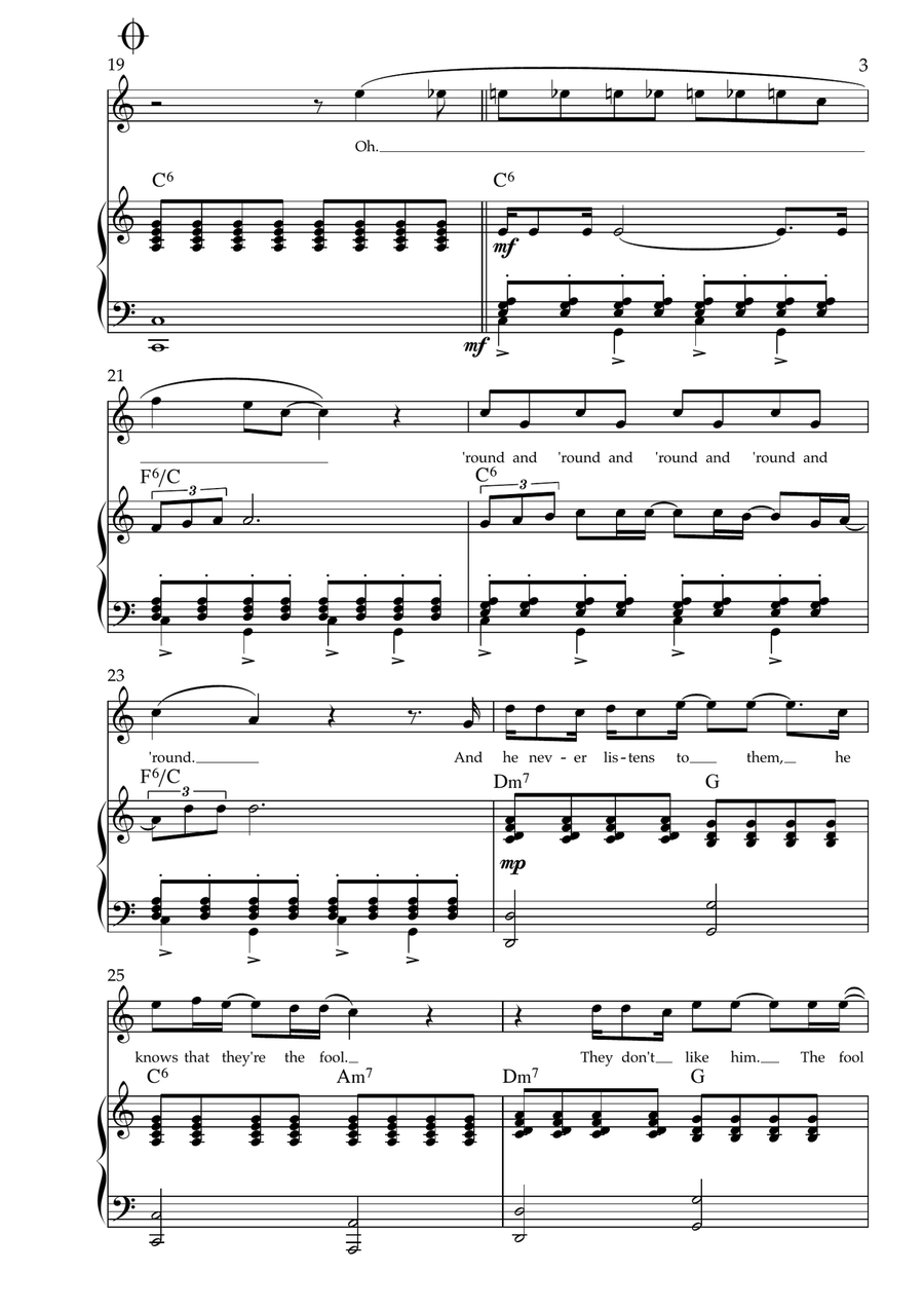 The Fool On The Hill The Fool On The Hill Piano, Vocal scores gallery preview page 3