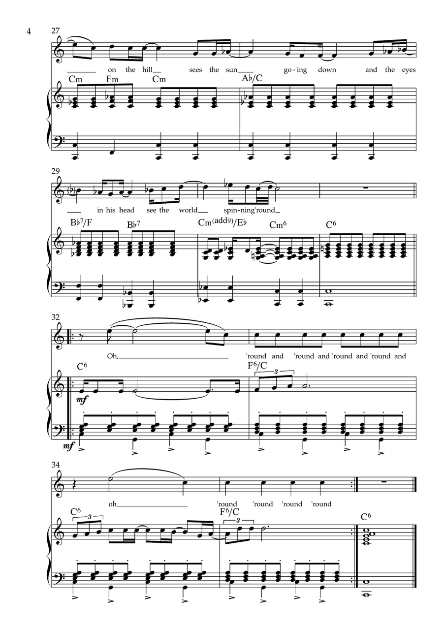 The Fool On The Hill The Fool On The Hill Piano, Vocal scores gallery preview page 4