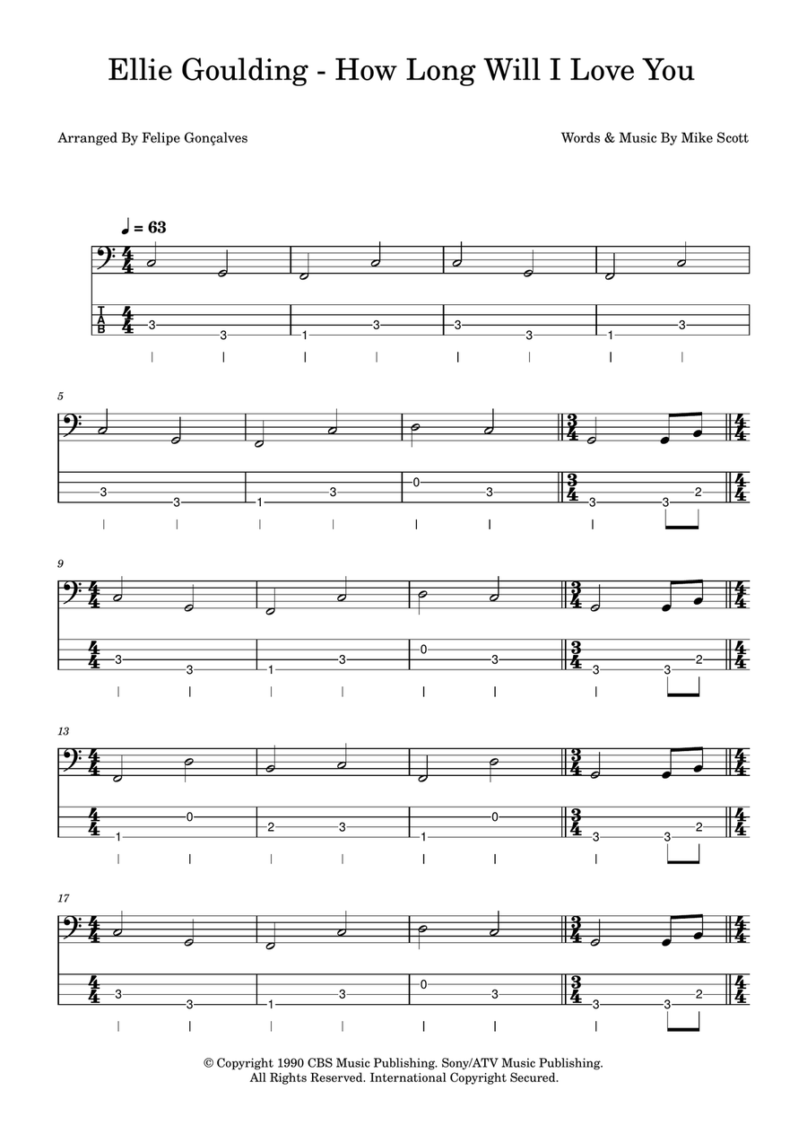 How Long Will I Love You How Long Will I Love You Acoustic Guitar scores gallery preview page 1