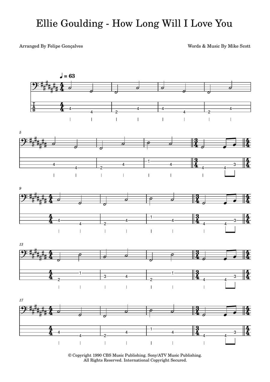 How Long Will I Love You How Long Will I Love You Acoustic Guitar scores gallery preview page 1