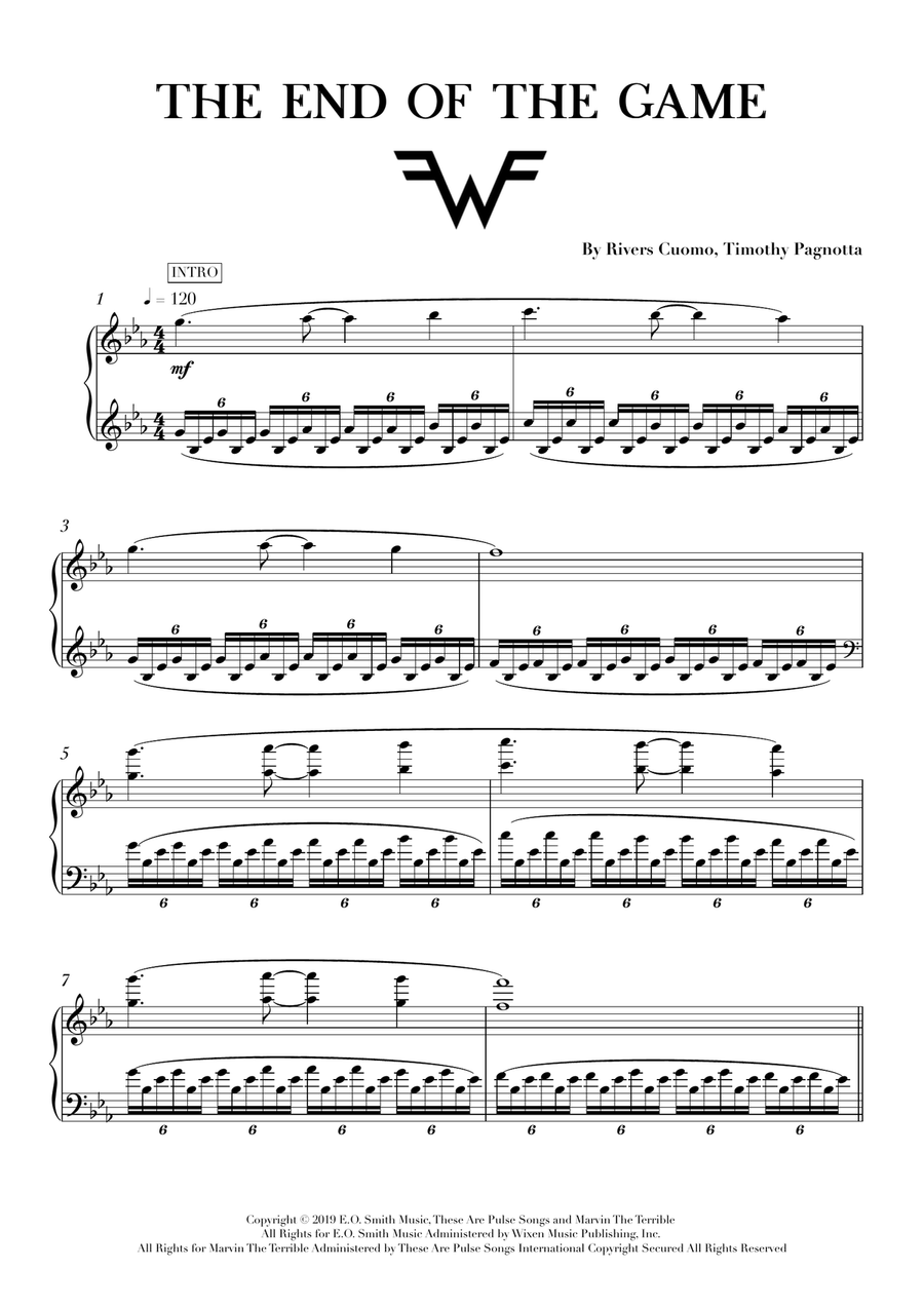 The End Of The Game The End Of The Game Piano Solo scores gallery preview page 1
