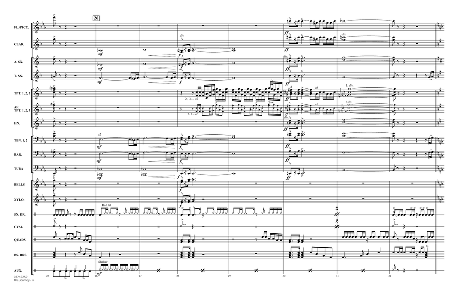 The Journey (An Official Theme of the NCAA) - Full Score Marching Band scores gallery preview page 4