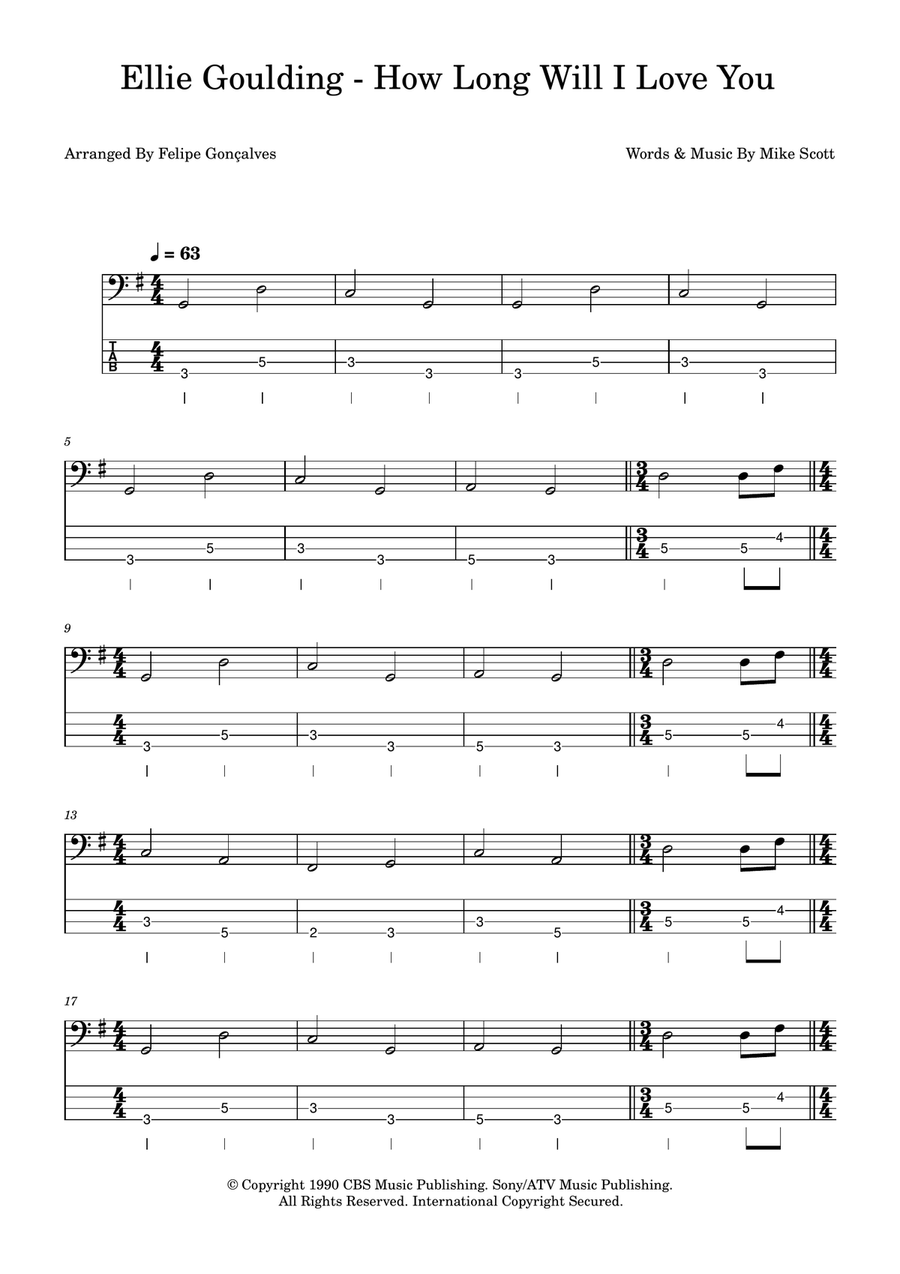 How Long Will I Love You How Long Will I Love You Acoustic Guitar scores gallery preview page 1