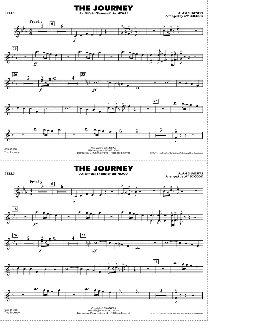 The Journey (An Official Theme of the NCAA) - Bells Marching Band scores gallery preview page 1