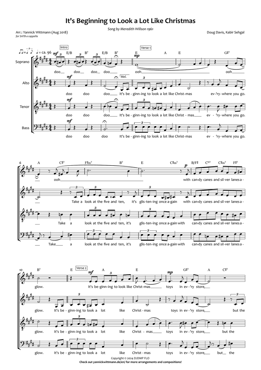 It's Beginning To Look A Lot Like Christmas 4-Part scores gallery preview page 2