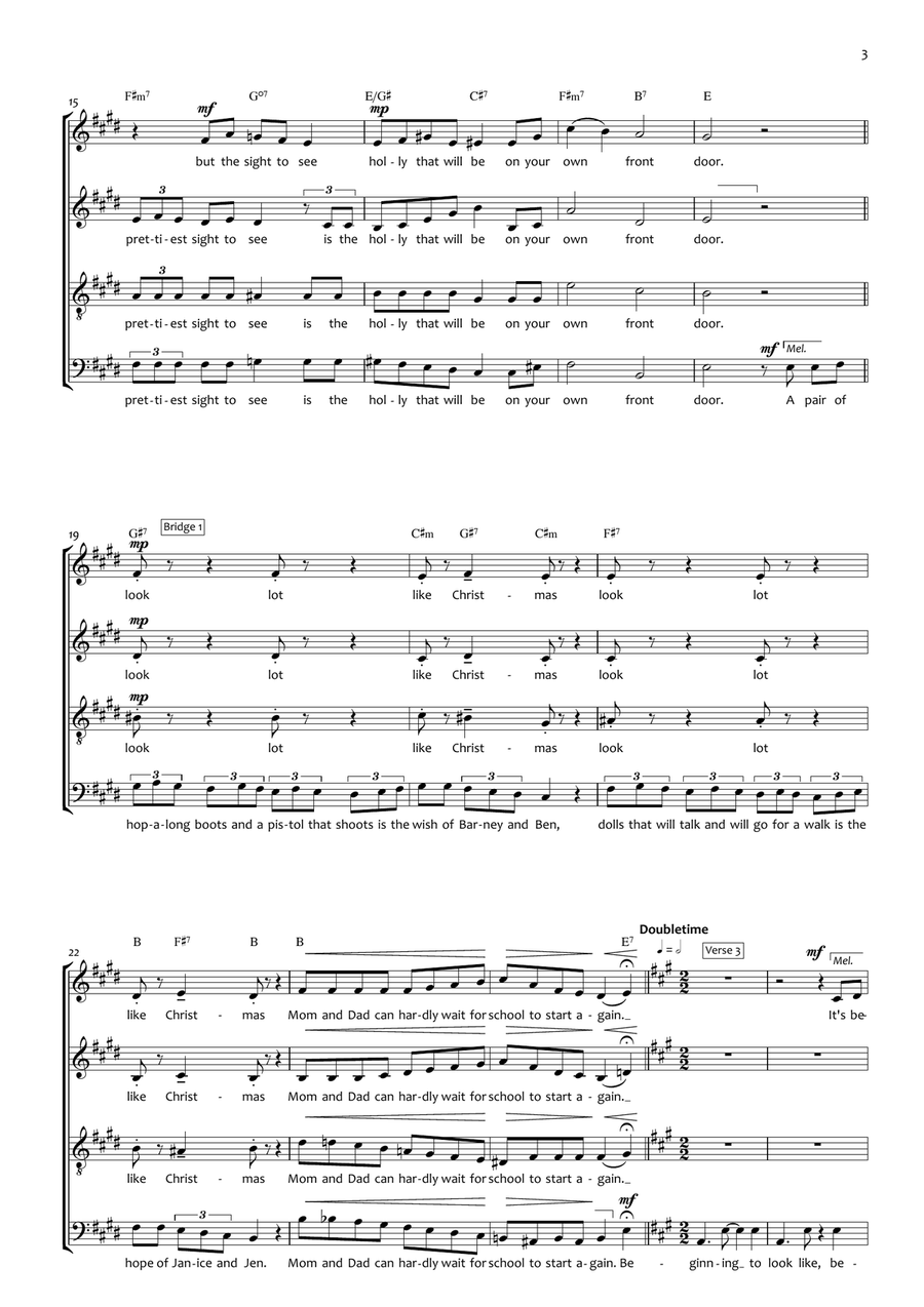 It's Beginning To Look A Lot Like Christmas 4-Part scores gallery preview page 3