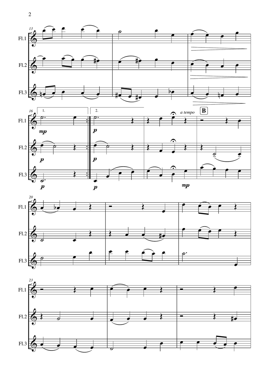 O Sacred Head, Surrounded Flute Trio scores gallery preview page 3