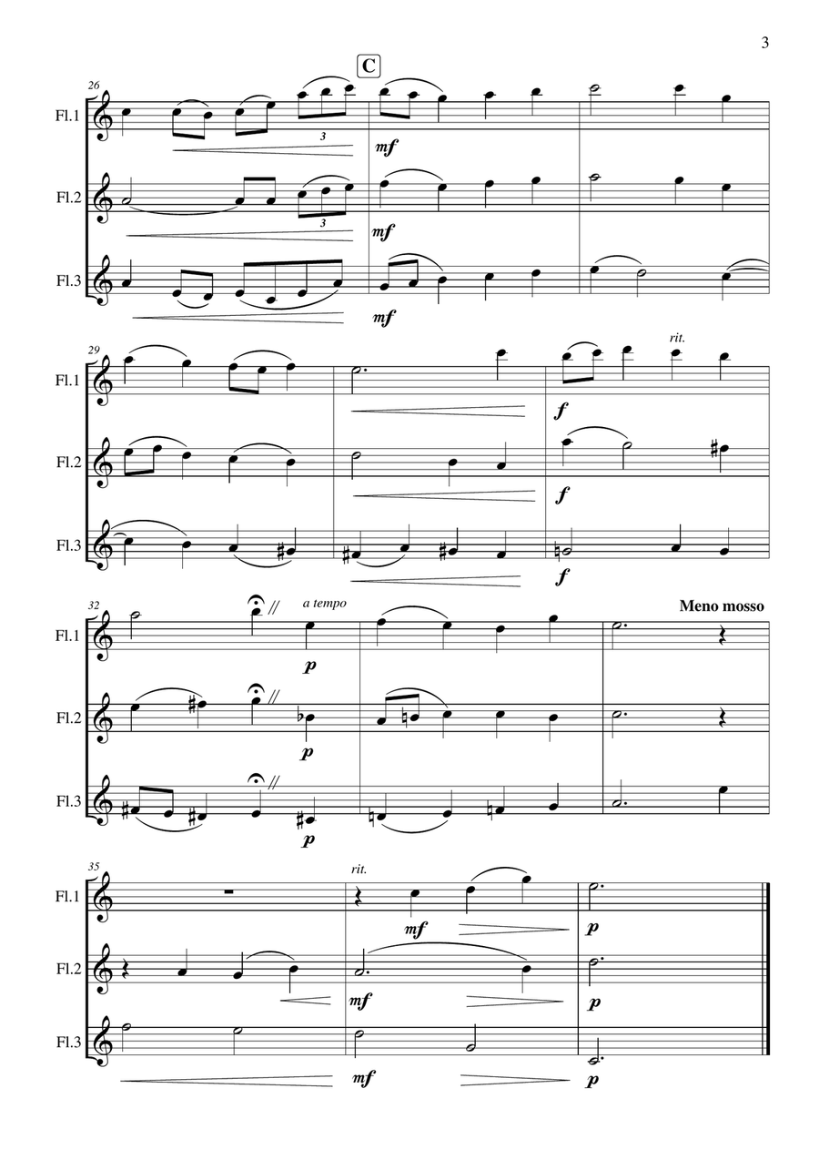 O Sacred Head, Surrounded Flute Trio scores gallery preview page 4