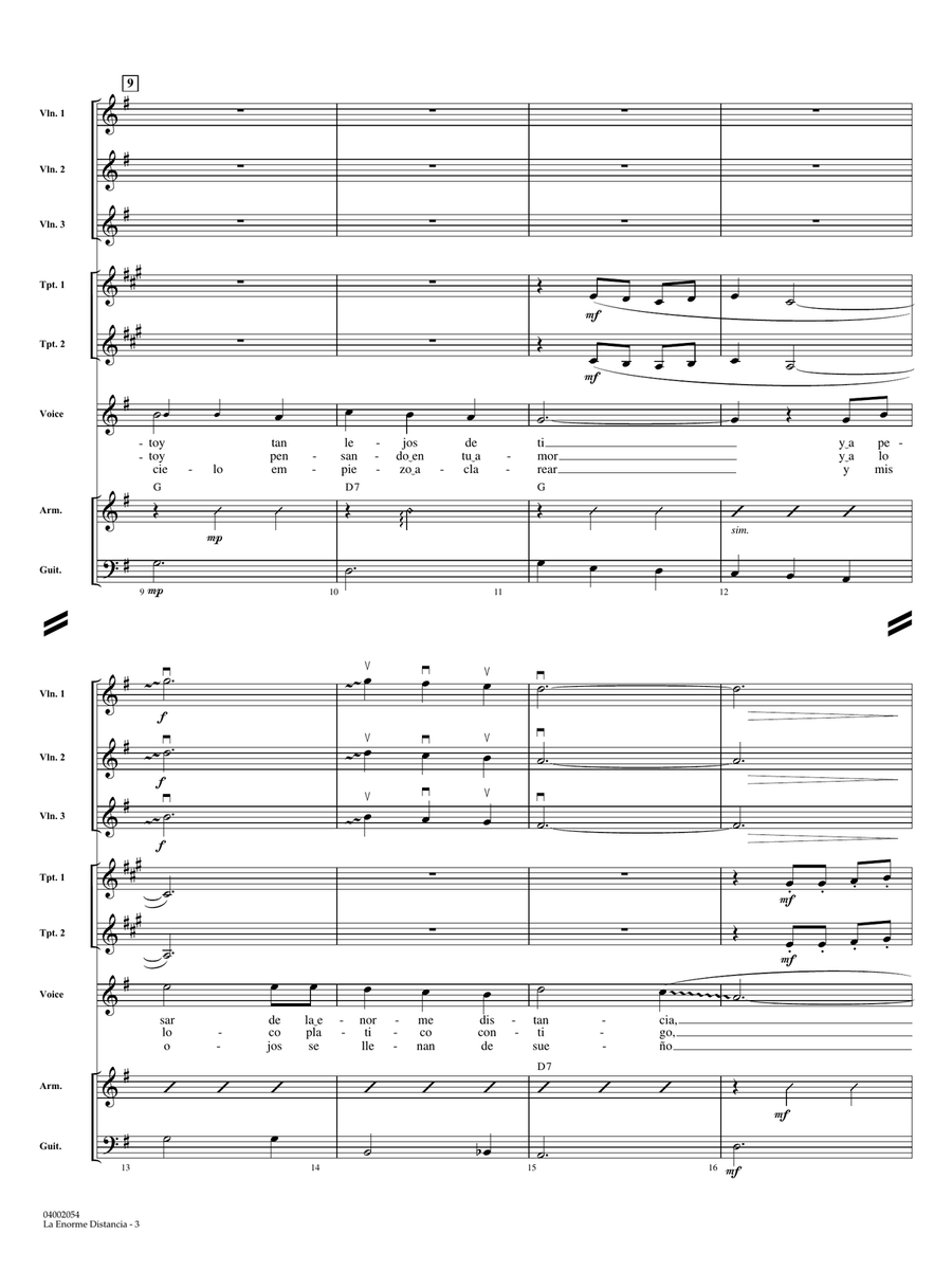 La Enorme Distancia - Full Score Concert Band scores gallery preview page 3