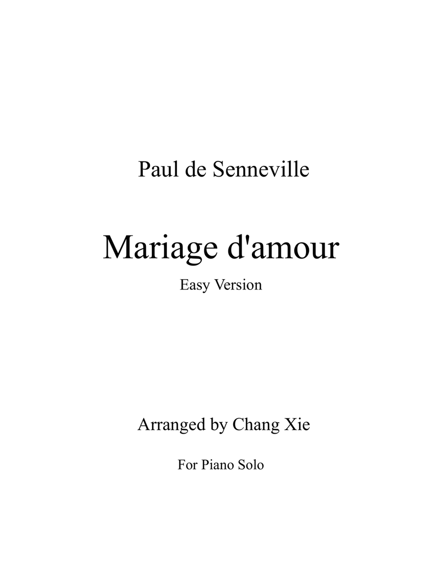 Mariage D'amour Mariage D'amour Piano Solo scores gallery preview page 1
