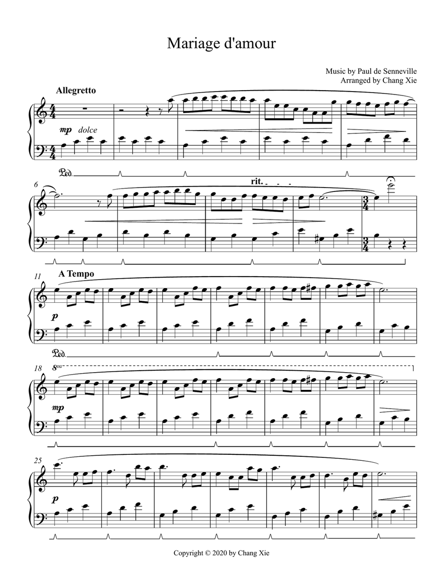 Mariage D'amour Mariage D'amour Piano Solo scores gallery preview page 2
