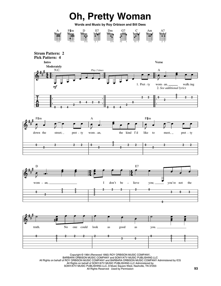 Oh, Pretty Woman Oh, Pretty Woman Acoustic Guitar scores gallery preview page 1
